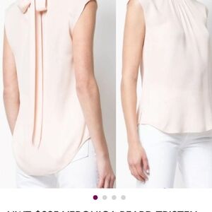 Veronica Beard Tristen Mock Tie Blouse In Color Green